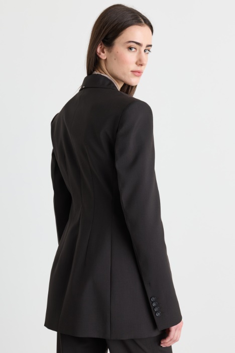 Blazer doppiopetto in tela di pura lana