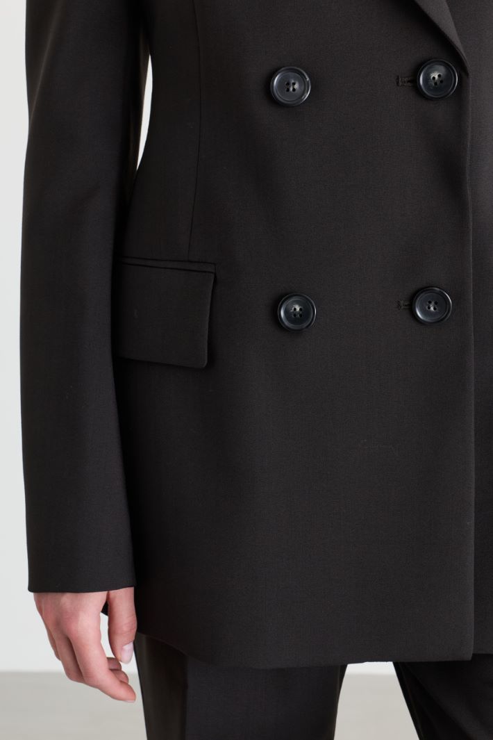 Blazer croisé en toile - MARRON - Intrend - 3