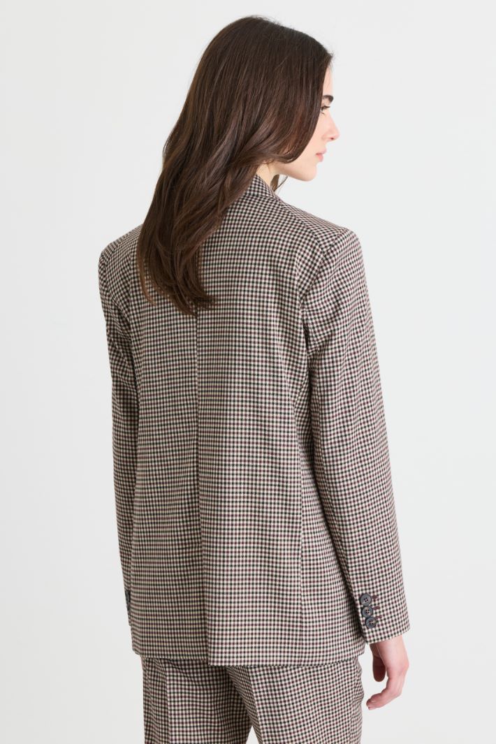 Single-breasted blazer with brooches - BORDEAUX BLACK - Intrend - 4