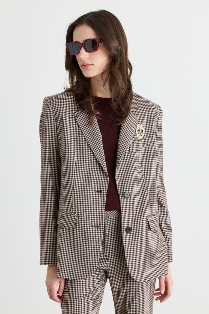 Single-breasted blazer with brooches - BORDEAUX BLACK - Intrend - 2