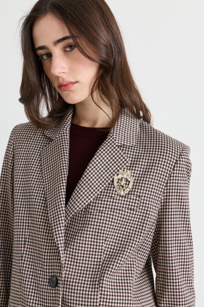Single-breasted blazer with brooches - BORDEAUX BLACK - Intrend - 3