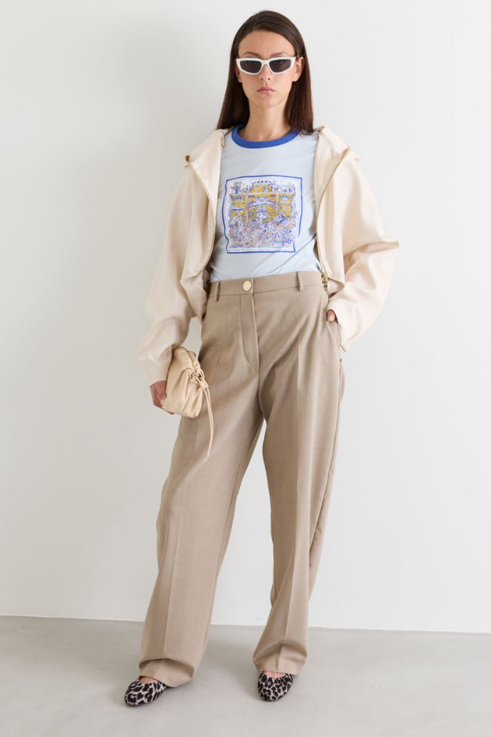 Kimono-Jacke mit Kapuze aus Habotai-Seide - WEISS - Intrend