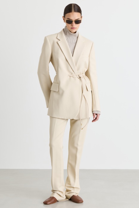 Blazer in tela con cintura - Intrend