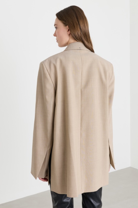 Blazer doppiopetto ampio in pura lana