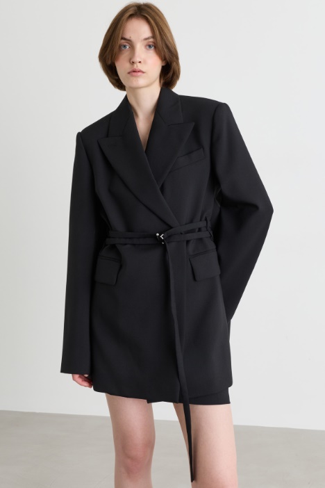 Longline double-breasted blazer - Intrend