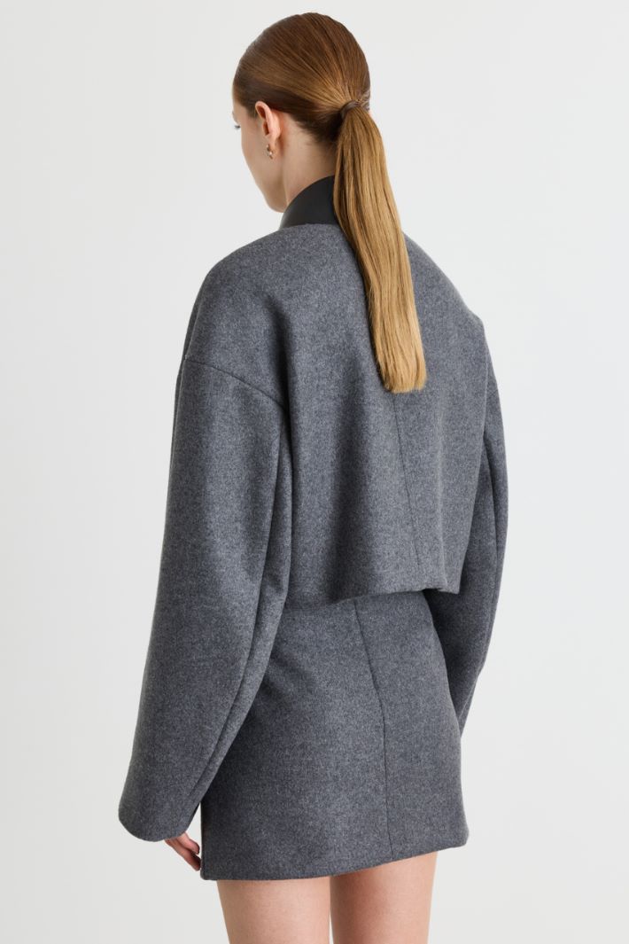 Veste boxy en double face - GRIS - Intrend - 4