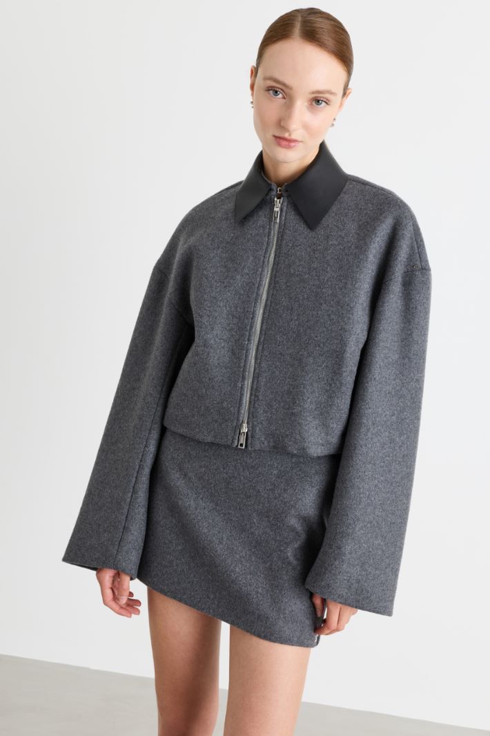 Veste boxy en double face - GRIS - Intrend - 2