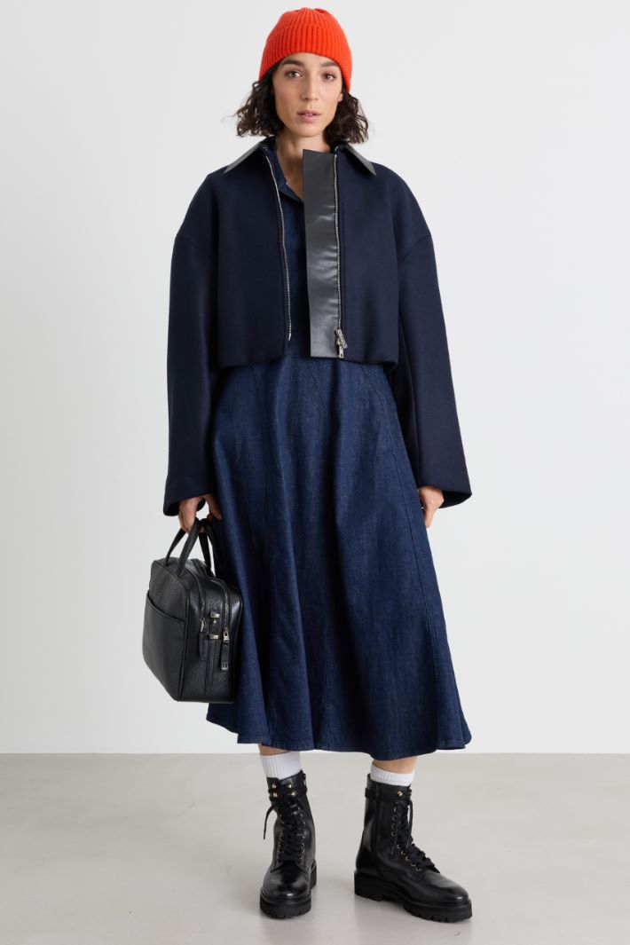 Veste boxy en double face - BLEU NOIR - Intrend