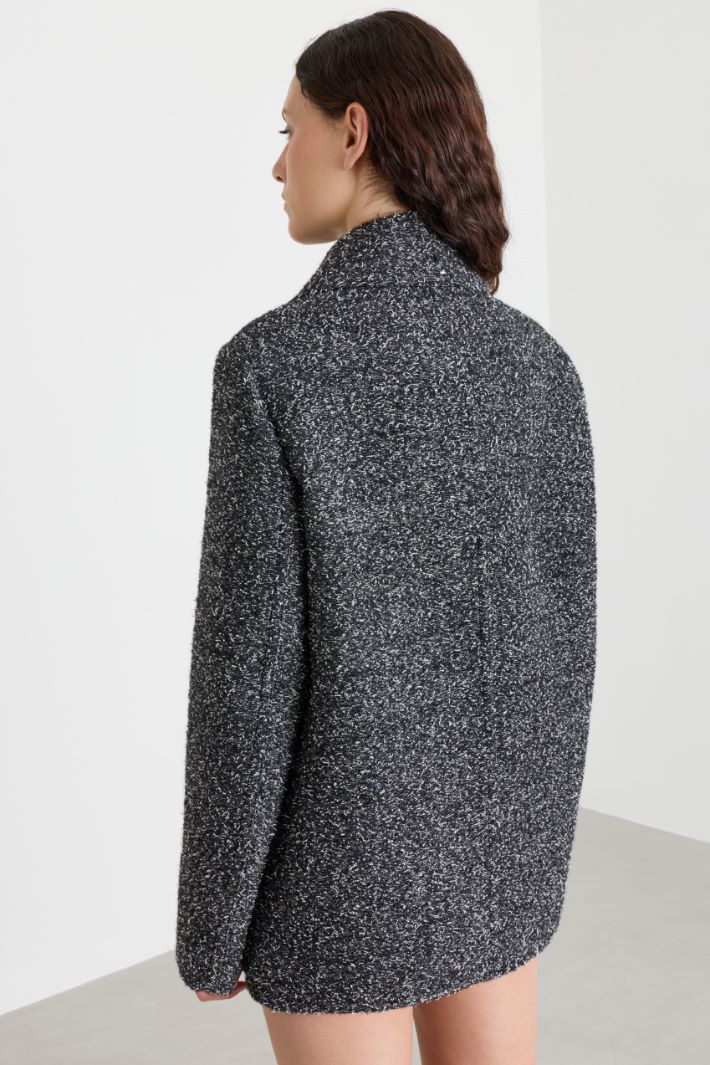 Double-breasted overcoat with wide lapels - GREY - Intrend - 4