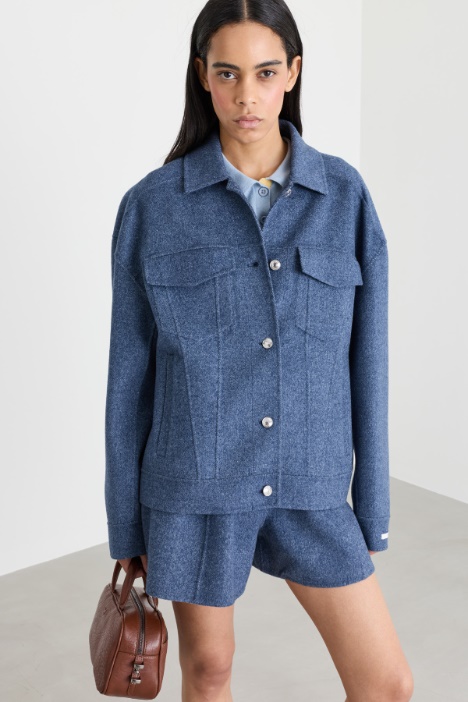 Veste doublée en natté stretch - Intrend