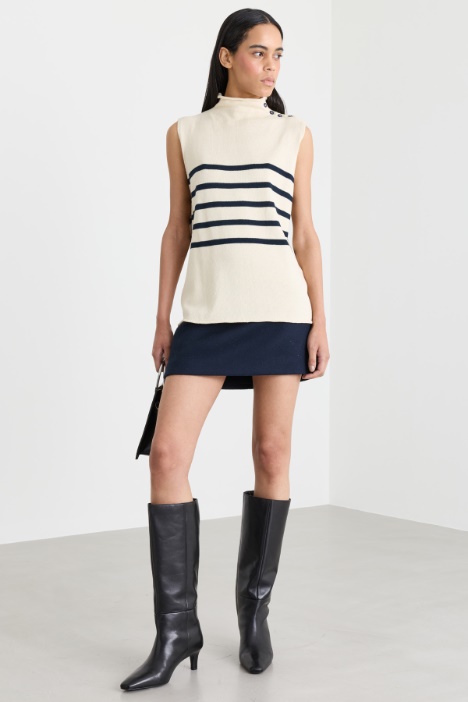 Double-faced wool mini skirt - Intrend