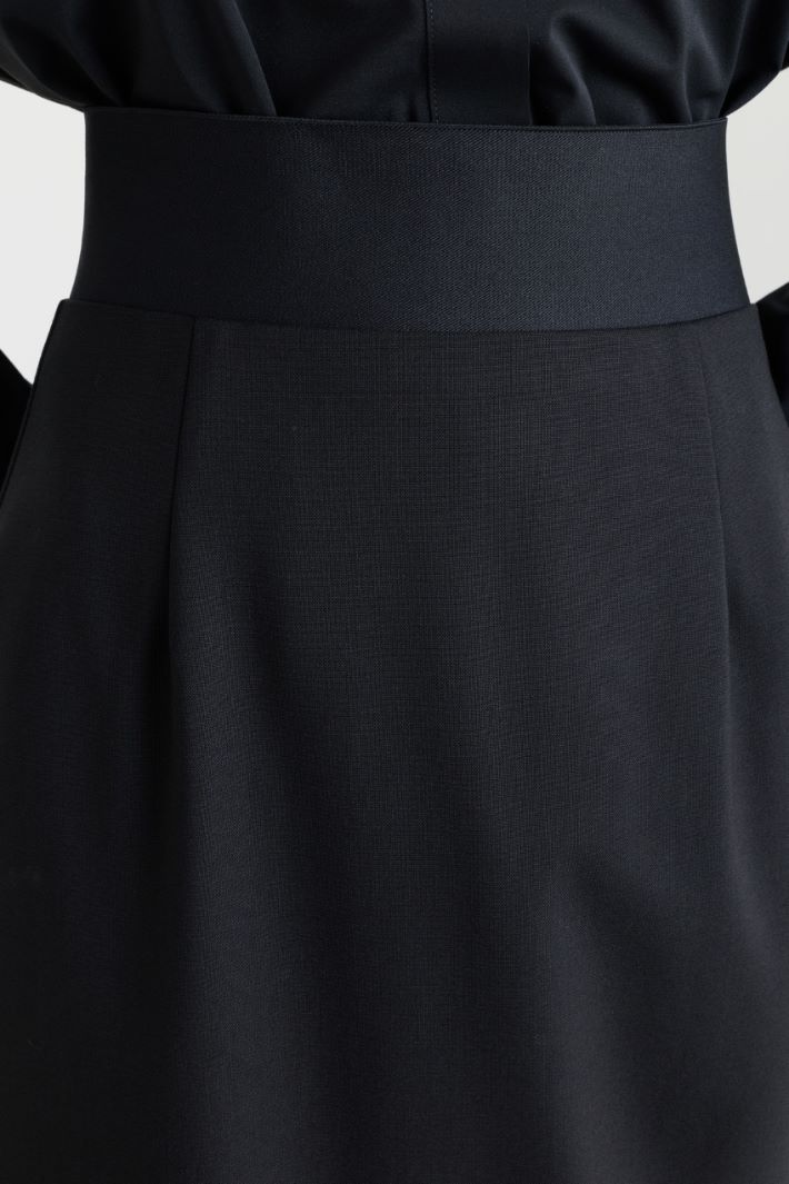 High-waisted elasticated skirt - BLACK - Intrend - 3