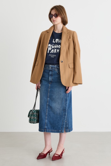 Low-rise denim pencil skirt - Intrend