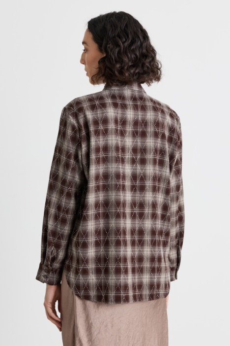 Camicia in flanella con strass