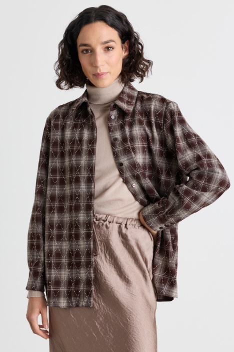 Camicia in flanella con strass - Intrend