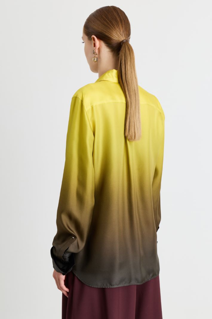 Blusa in seta dégradé - GIALLO - Intrend - 4