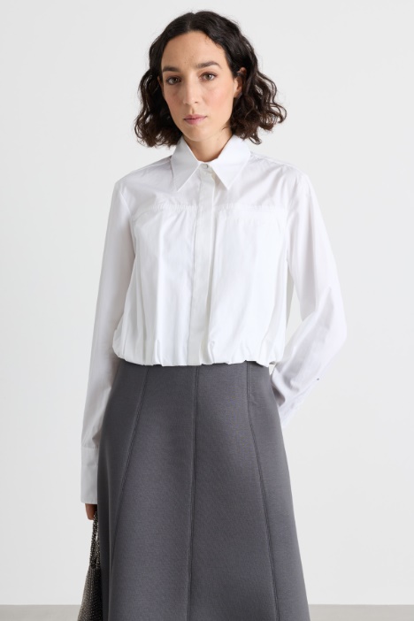 Cropped poplin shirt - Intrend