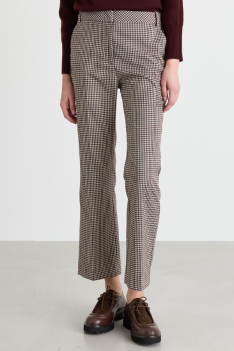 Pantalone flare a quadretti