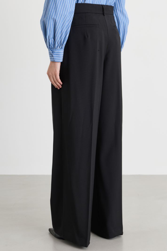 Low-rise wide-leg trousers - BLACK - Intrend - 4