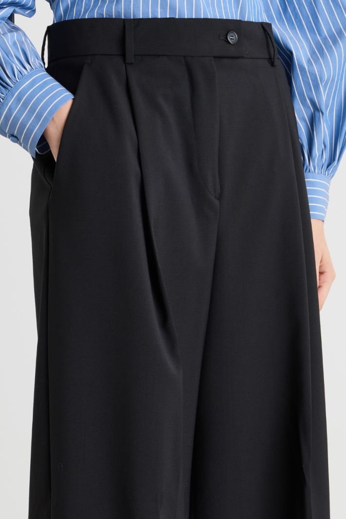 Low-rise wide-leg trousers - BLACK - Intrend - 3