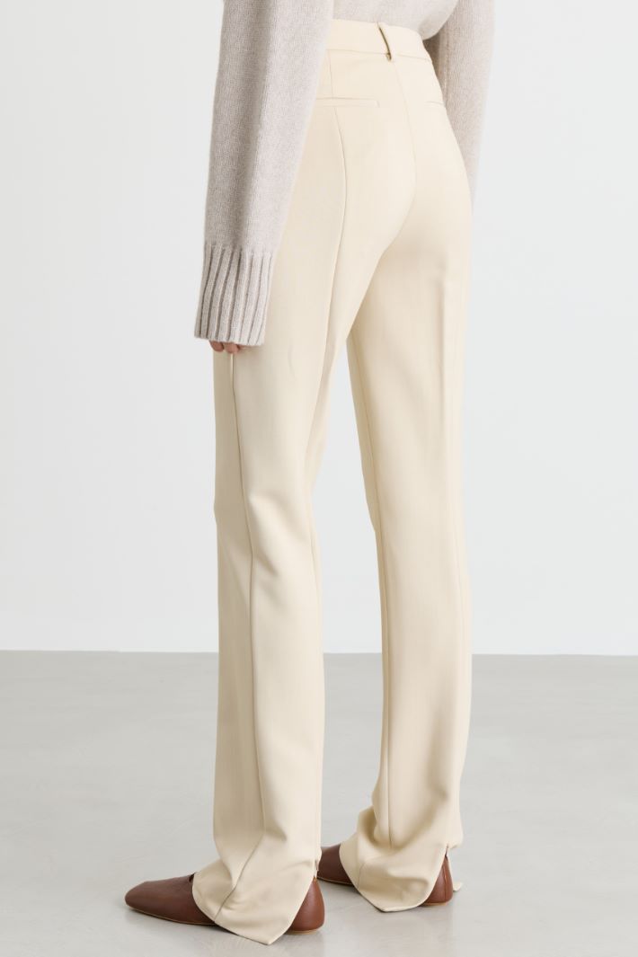 Canvas cigarette trousers - WHITE - Intrend - 4