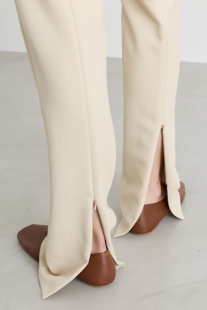 Canvas cigarette trousers - WHITE - Intrend - 3