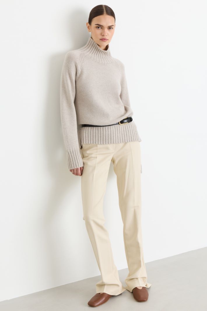 Canvas cigarette trousers - WHITE - Intrend