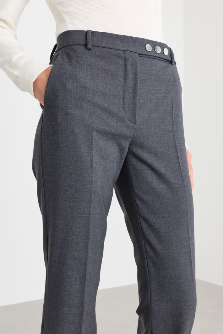 Split-Hem Trousers - GREY - Intrend - 3