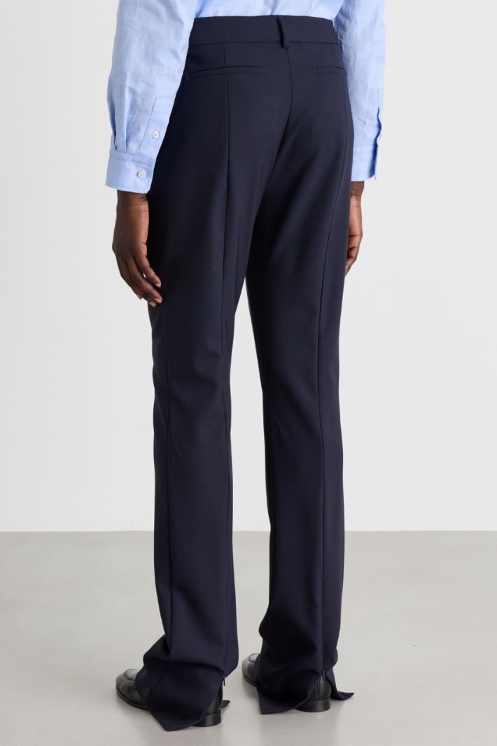 Split-Hem Trousers - BLUE - Intrend - 4