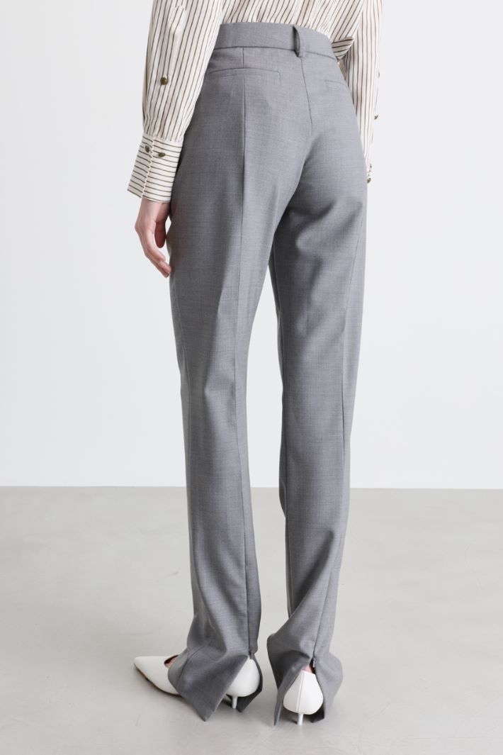 Split-Hem Trousers - GREY - Intrend - 4