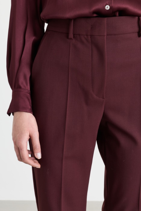 Pantalone flare in saglia di lana stretch