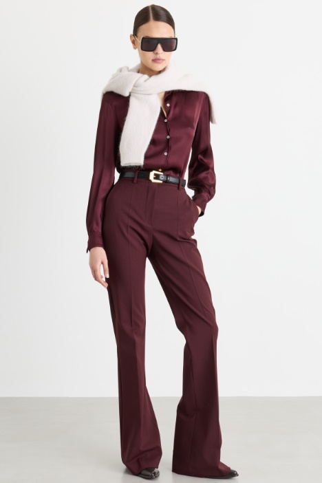 Flared trousers in stretch twill - Intrend