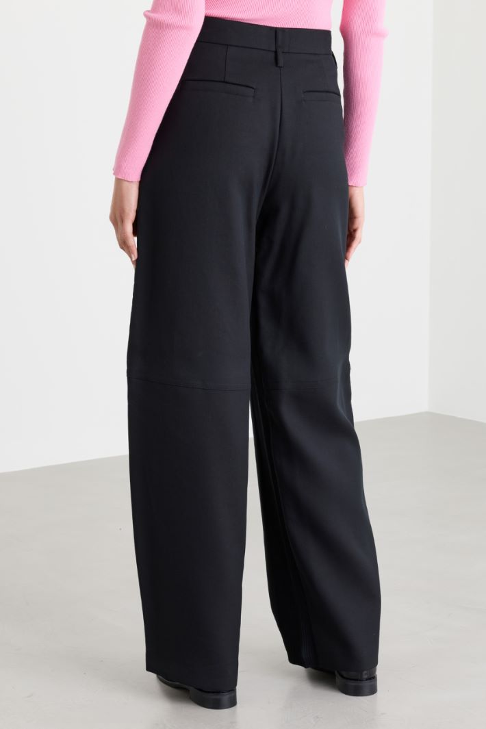 Belted cady trousers - BLACK - Intrend - 4