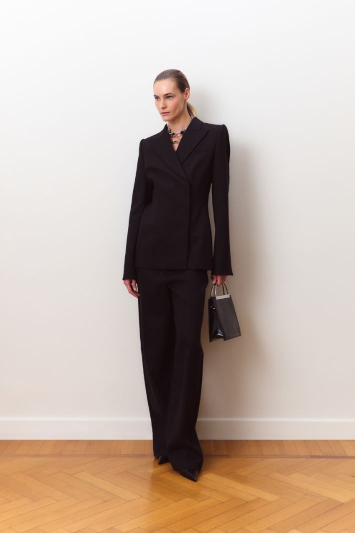 Belted cady trousers - BLACK - Intrend - 5