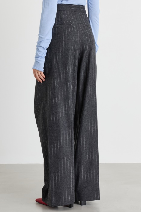 Pantalone ampio gessato