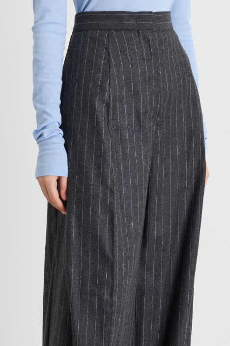 Pantalone ampio gessato