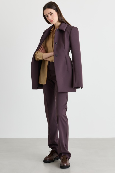 Slim-fit trousers with asymmetric belt - Intrend