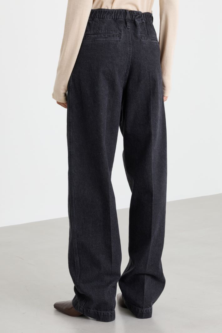 Jean à ceinture tubulaire - BLEU - Intrend - 4