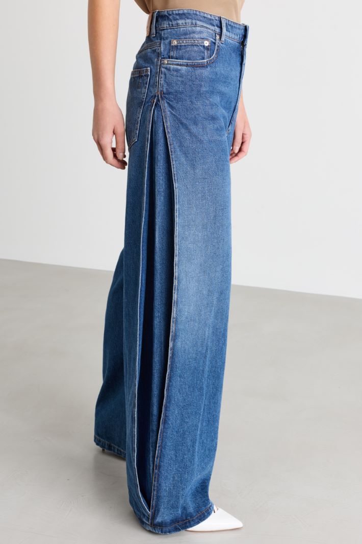 Jean ample à plis creux - BLEU - Intrend - 3