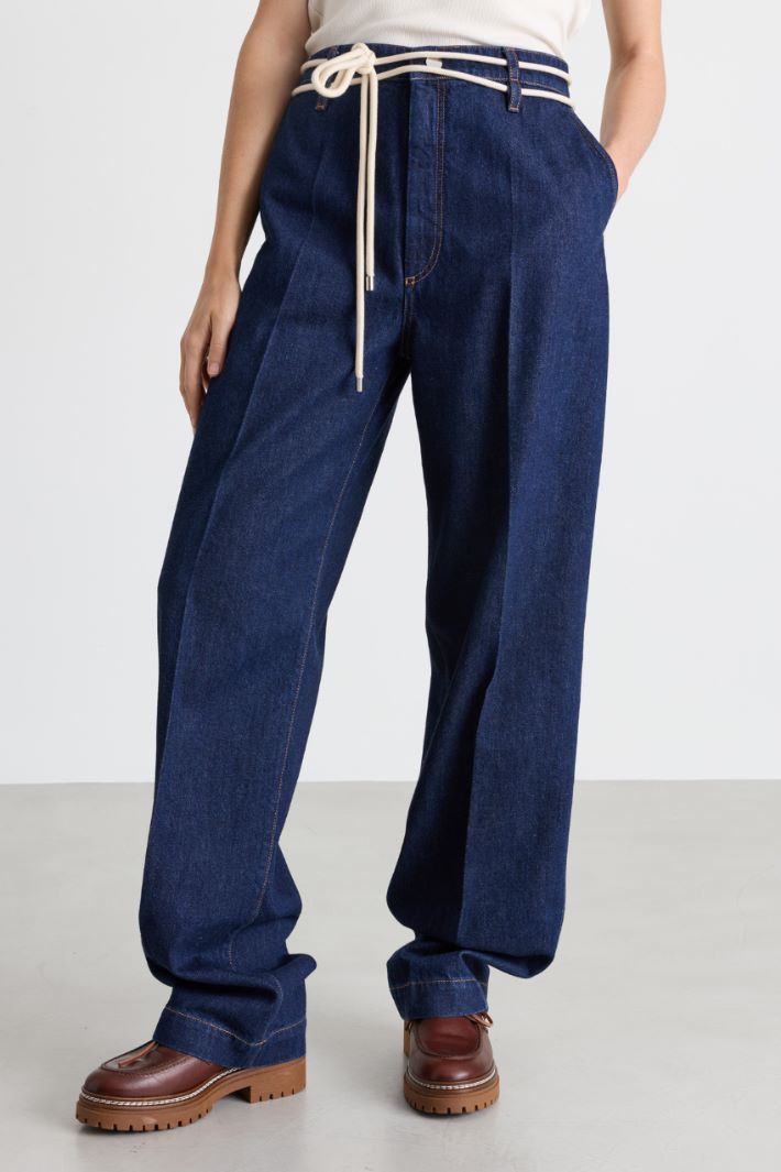 Oversize-Jeans mit Tunnelzug - BLAU - Intrend - 2