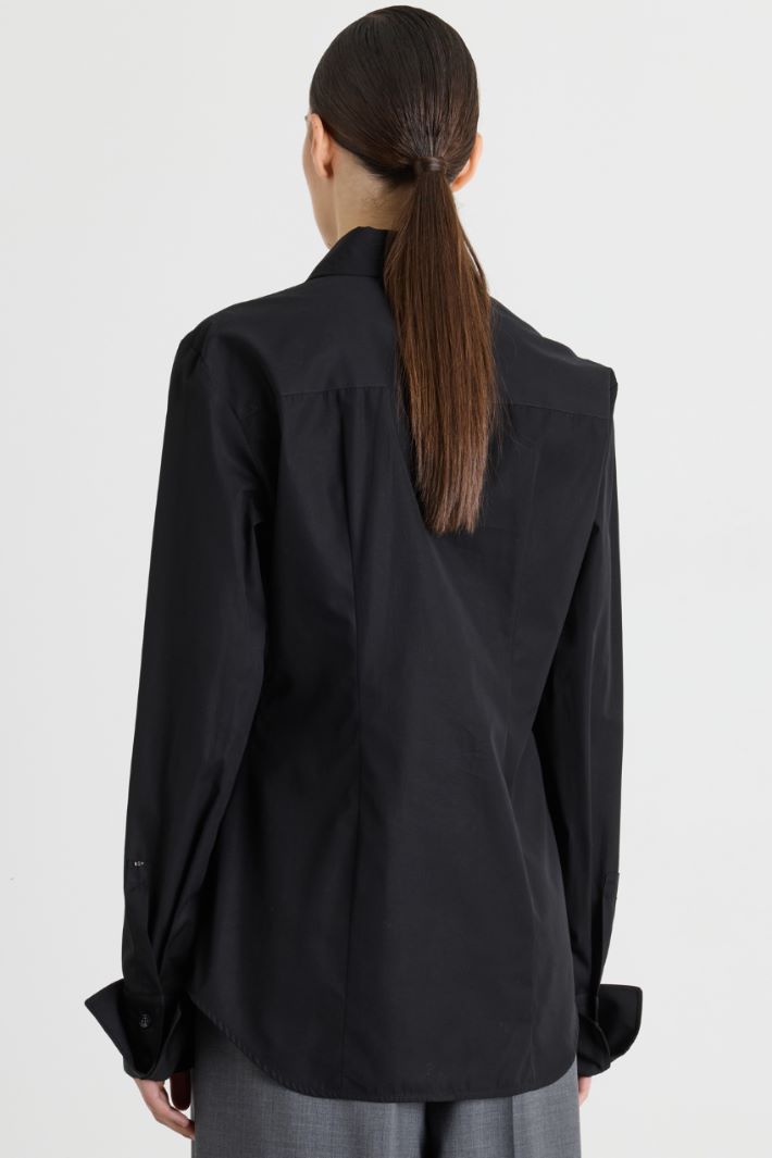 Camicia con abbottonatura nascosta - NERO - Intrend - 4