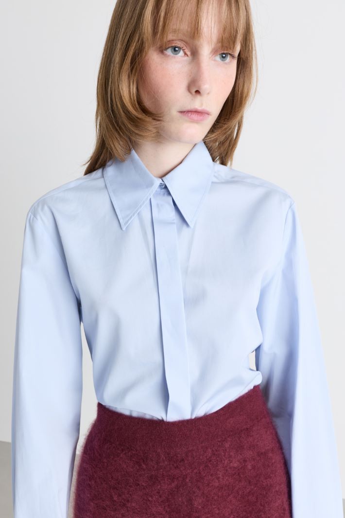 Camicia con abbottonatura nascosta - AZZURRO - Intrend - 3