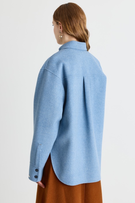 Camicia oversize n pura lana con tasche