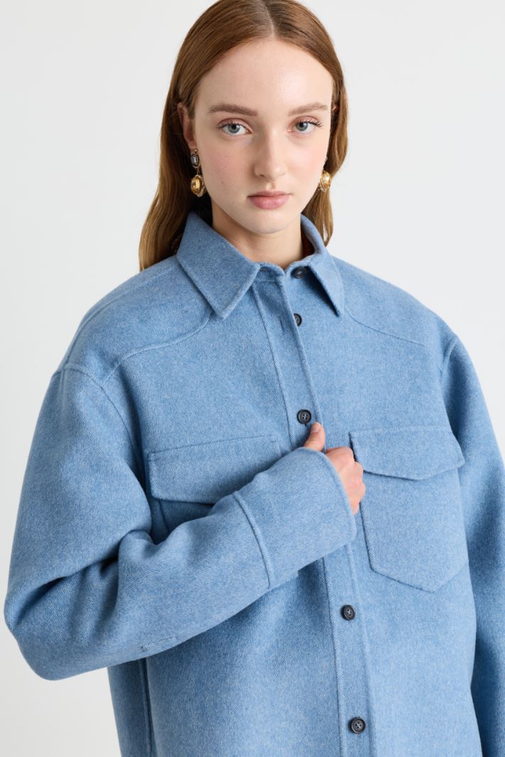 Camicia oversize con tasche - AZZURRO - Intrend - 3