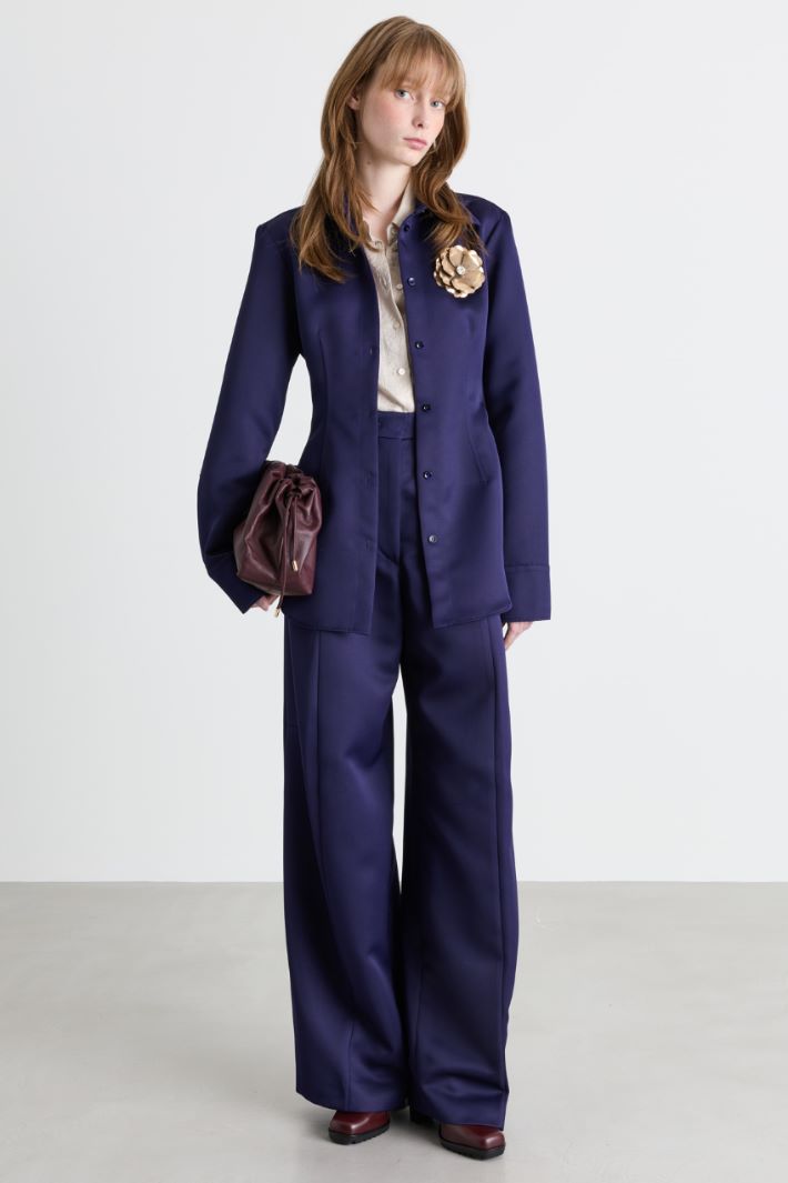 Camicia aderente con fondo lungo - BLU - Intrend