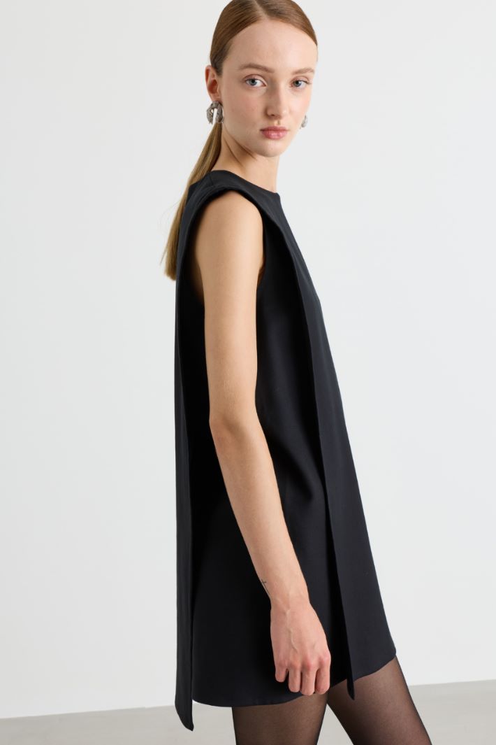 Fringed short dress - BLACK - Intrend - 3