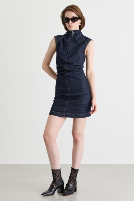 Abito aderente con zip centrale - Intrend