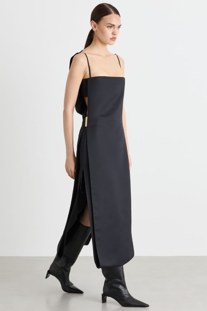 Panelled long dress - BLACK - Intrend - 2