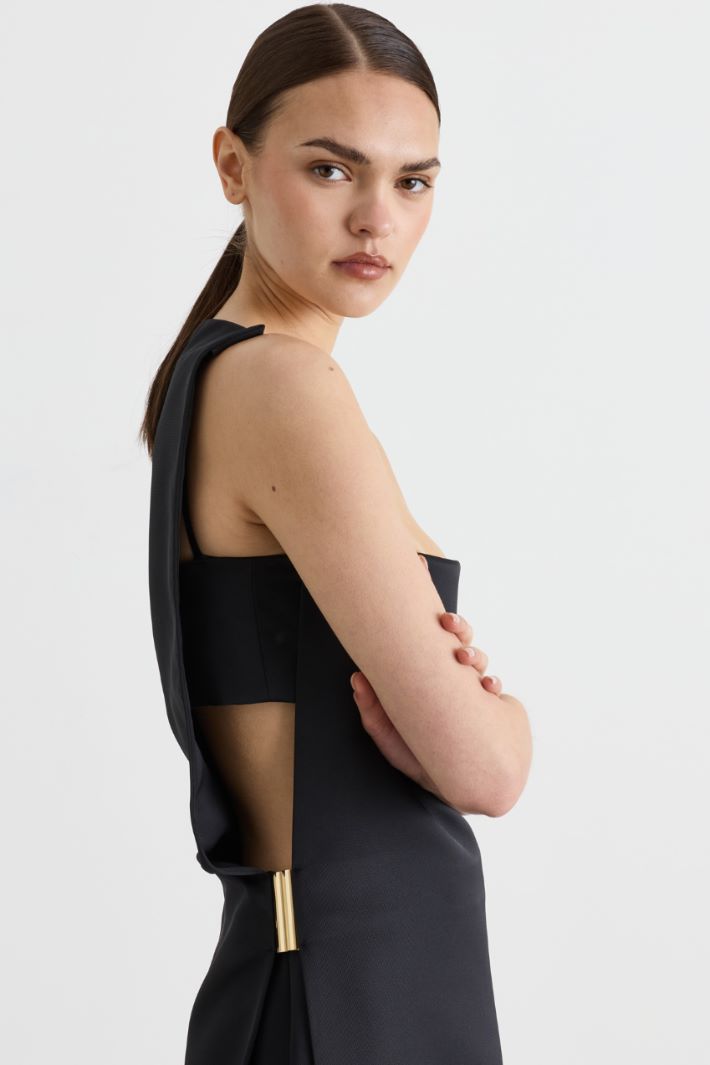 Panelled long dress - BLACK - Intrend - 3
