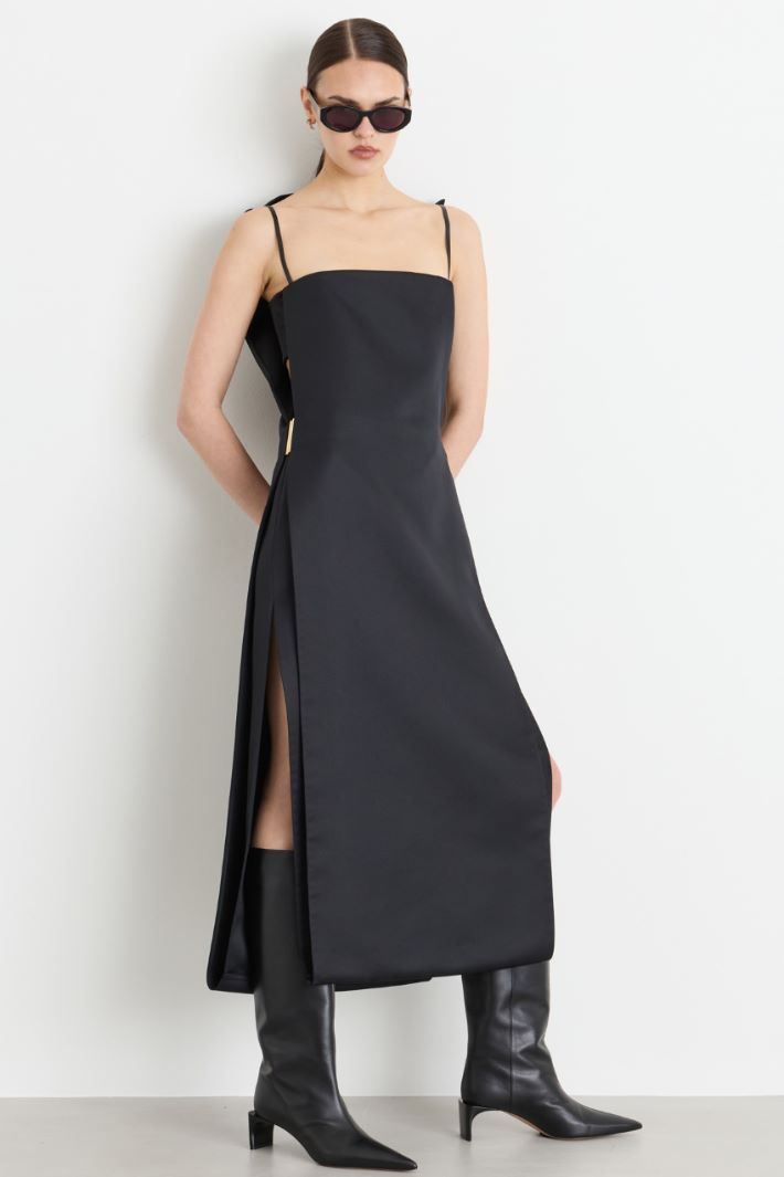 Panelled long dress - BLACK - Intrend